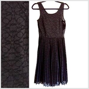 AQUA by Bloomingdales lace pleated dress